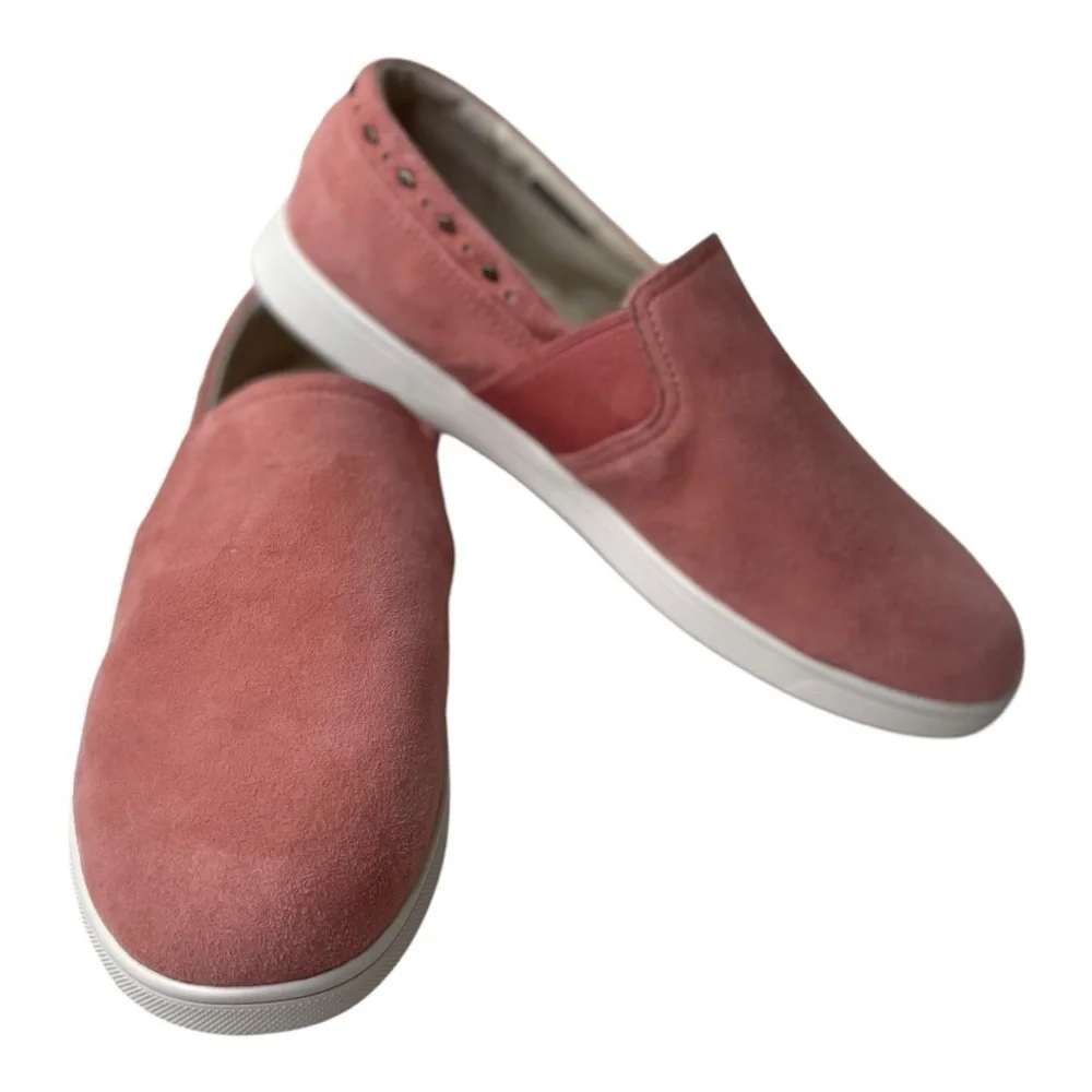 Spenco Women’s Santa Barbara Rivet Pink Leather Slip On Sneakers